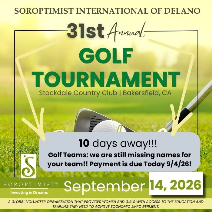 10 days away! Golf teams we still need the names of your players!